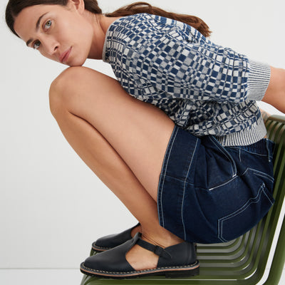 Film Top - Navy Check