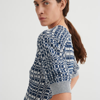 Film Top - Navy Check