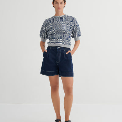 Film Top - Navy Check