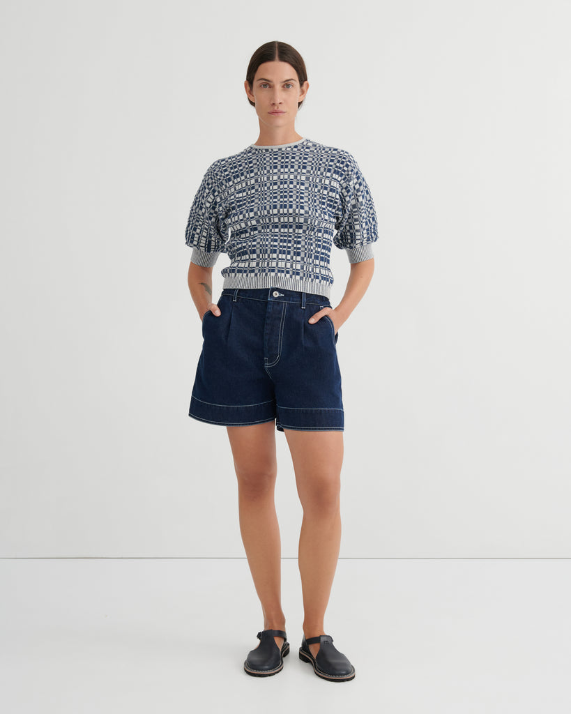 Film Top - Navy Check