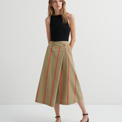 Fold Skirt - Nasturtium Stripe