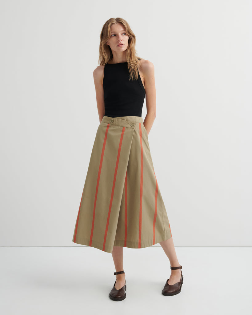 Fold Skirt - Nasturtium Stripe