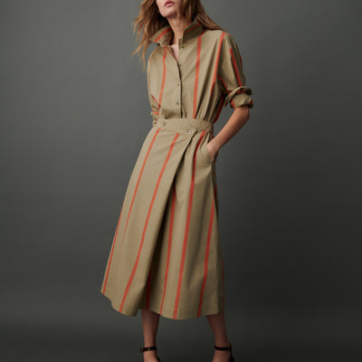 Fold Skirt - Nasturtium Stripe