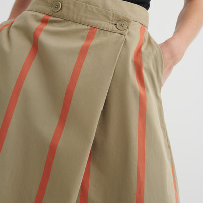 Fold Skirt - Nasturtium Stripe