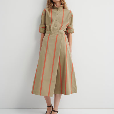 Fold Skirt - Nasturtium Stripe