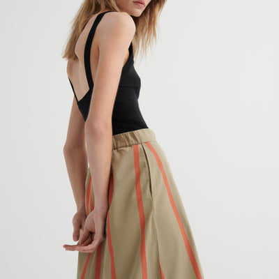 Fold Skirt - Nasturtium Stripe