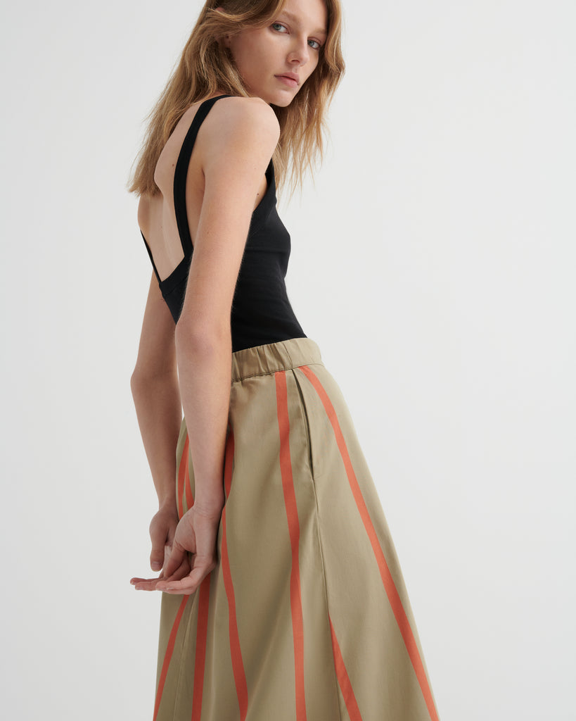 Fold Skirt - Nasturtium Stripe