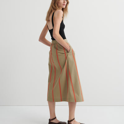 Fold Skirt - Nasturtium Stripe