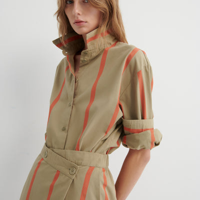 Fold Skirt - Nasturtium Stripe