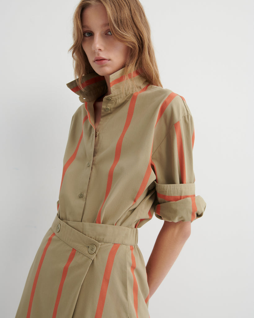 Fold Skirt - Nasturtium Stripe