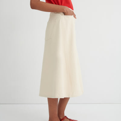 Jubilee Skirt - Ecru Denim