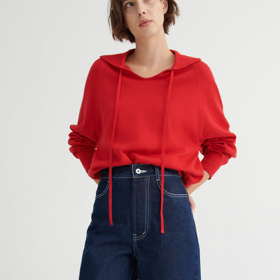Keyhole Jumper - Poppy Red