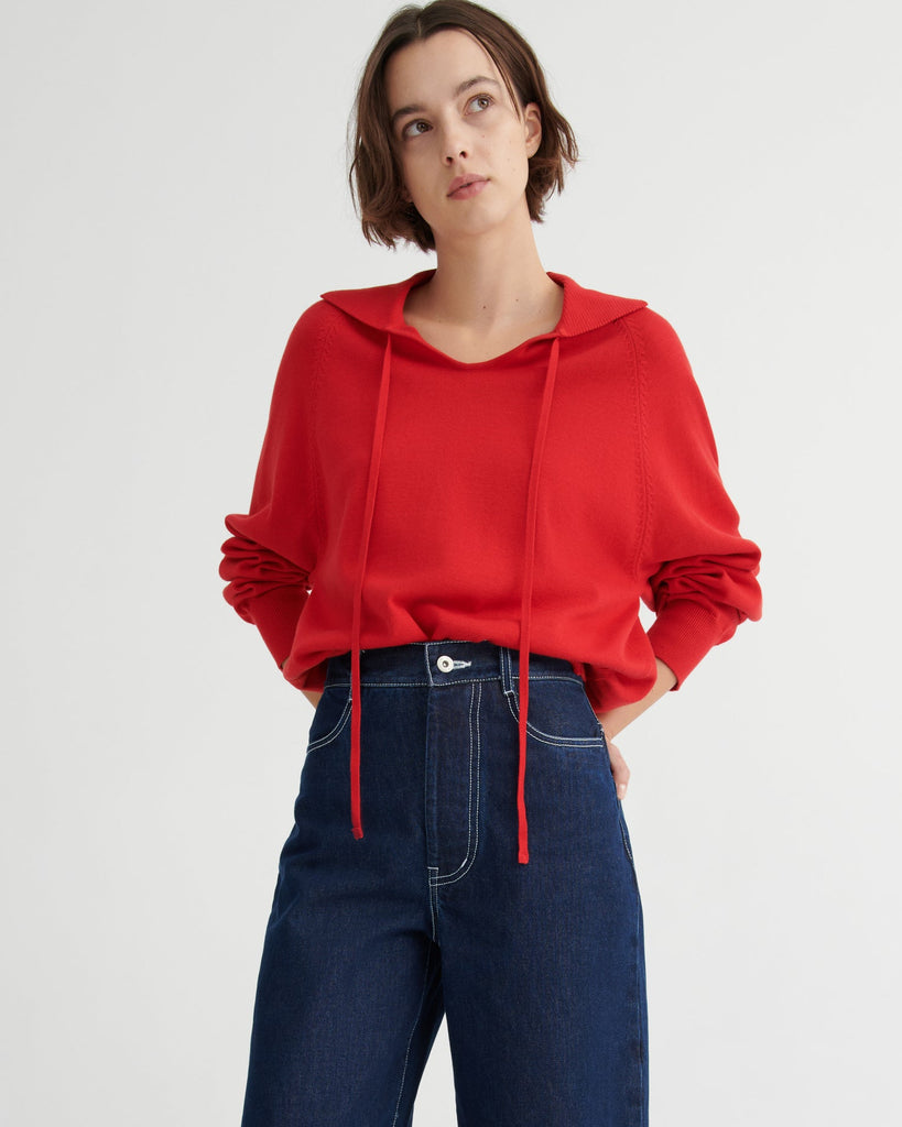 Keyhole Jumper - Poppy Red