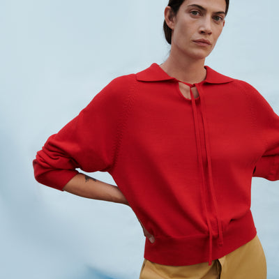 Keyhole Jumper - Poppy Red