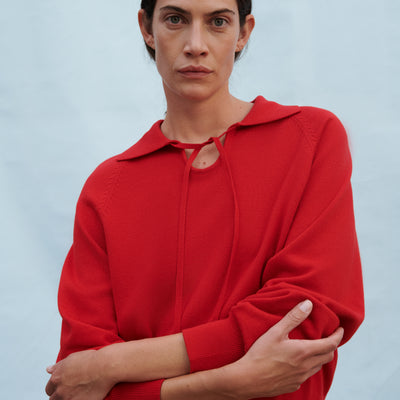 Keyhole Jumper - Poppy Red