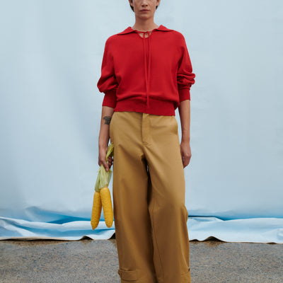 Keyhole Jumper - Poppy Red