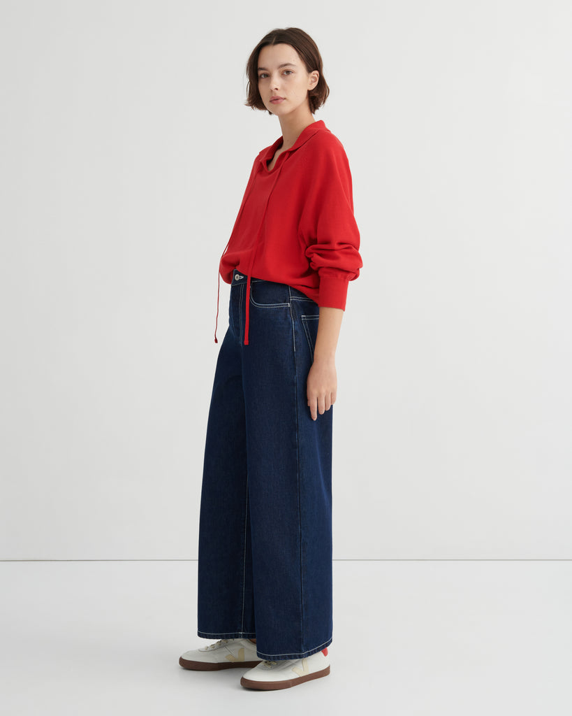 Keyhole Jumper - Poppy Red