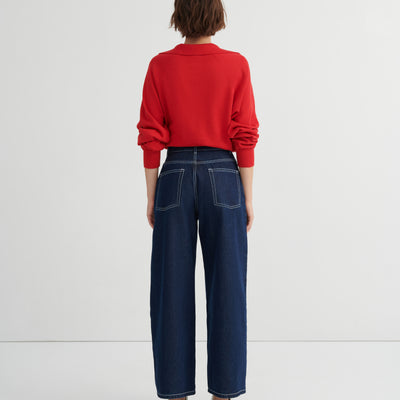Keyhole Jumper - Poppy Red