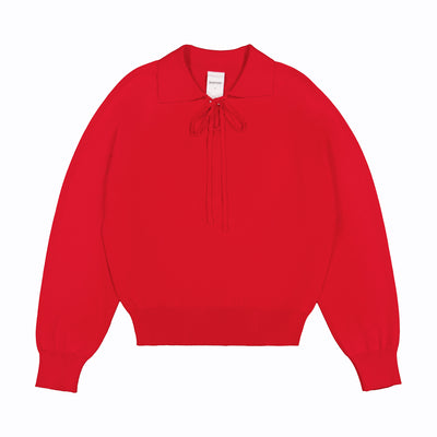 Keyhole Jumper - Poppy Red