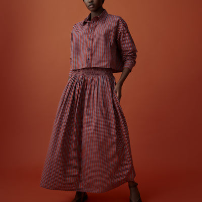 Lauren Shirt - Maroon Check