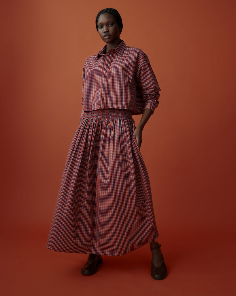 Lauren Shirt - Maroon Check