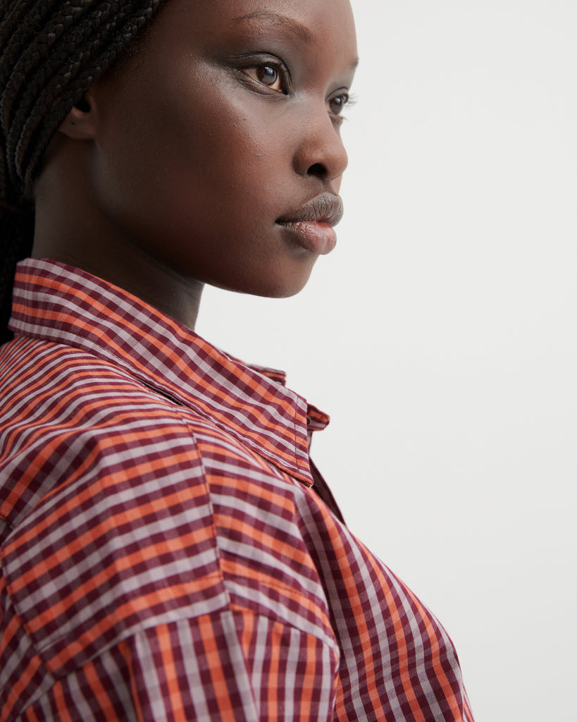 Lauren Shirt - Maroon Check