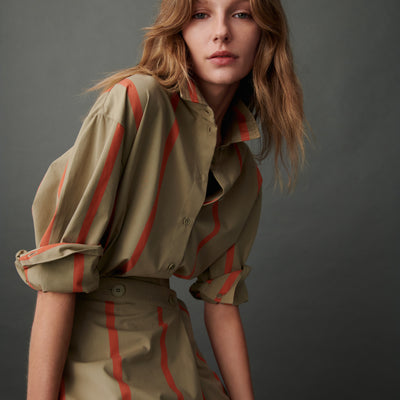 Maker Shirt - Nasturtium Stripe