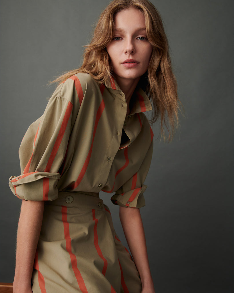 Maker Shirt - Nasturtium Stripe