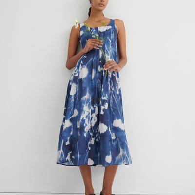 Midnight Dress - Cyanotype Floral