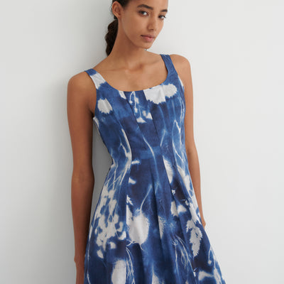 Midnight Dress - Cyanotype Floral