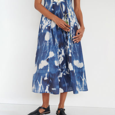 Midnight Dress - Cyanotype Floral