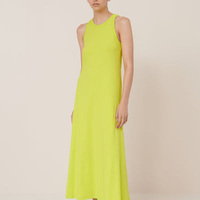 Racer Back Dress - Fluro Yellow