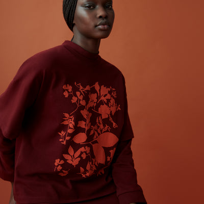 Stencil Tee - Maroon