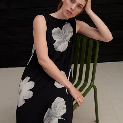 Tank Swing Dress - Monochrome Floral