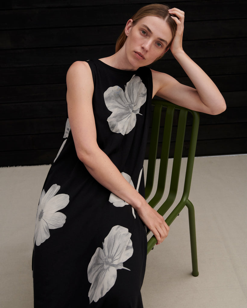 Tank Swing Dress - Monochrome Floral