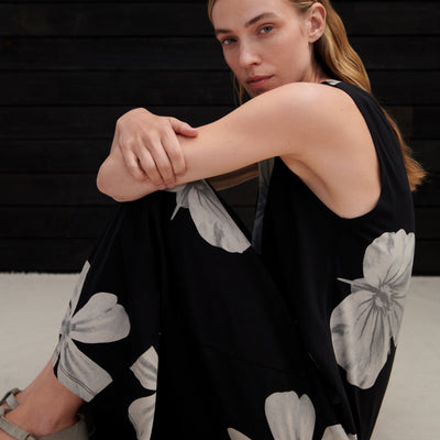 Tank Swing Dress - Monochrome Floral