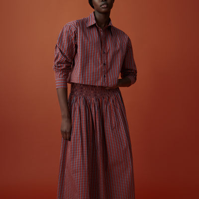 Weaver Skirt - Maroon Check