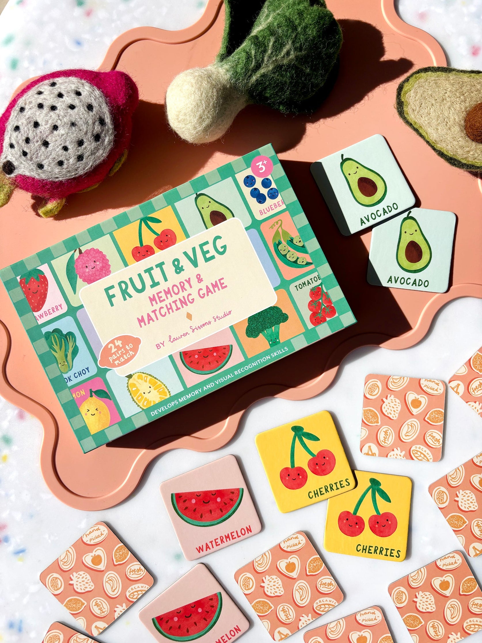 Lauren Sissons | Fruit & Veg Memory & Matching Game | Shop NZ – PAPER PLANE
