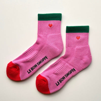 Colour Block Girlfriend Socks - Rose & Green