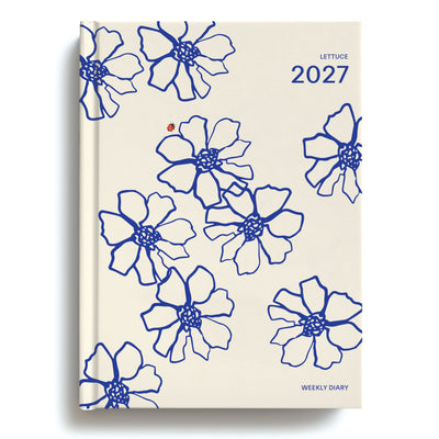 2027 Weekly Diary - Blue Flowers