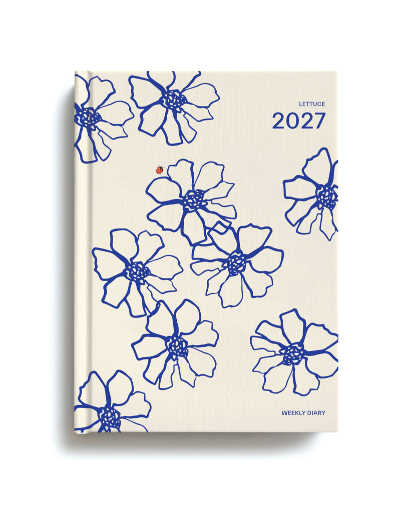 2027 Weekly Diary - Blue Flowers