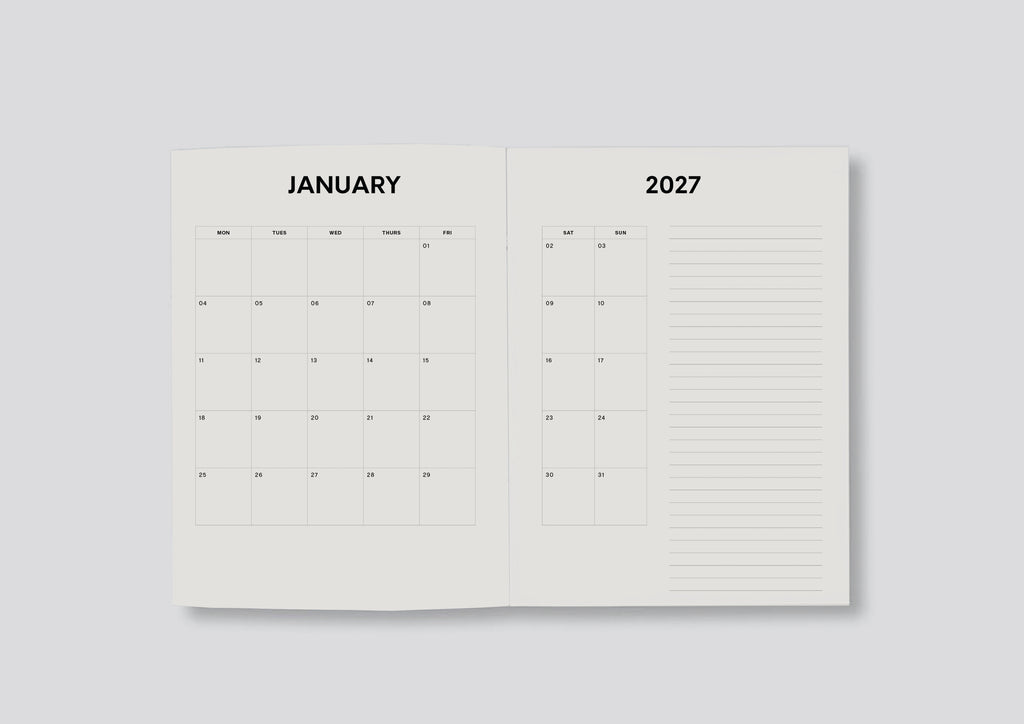 2027 Daily Diary - Red Bloom
