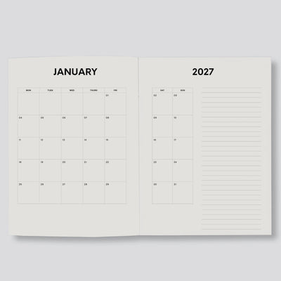 2027 Daily Diary - Minimal Typographic