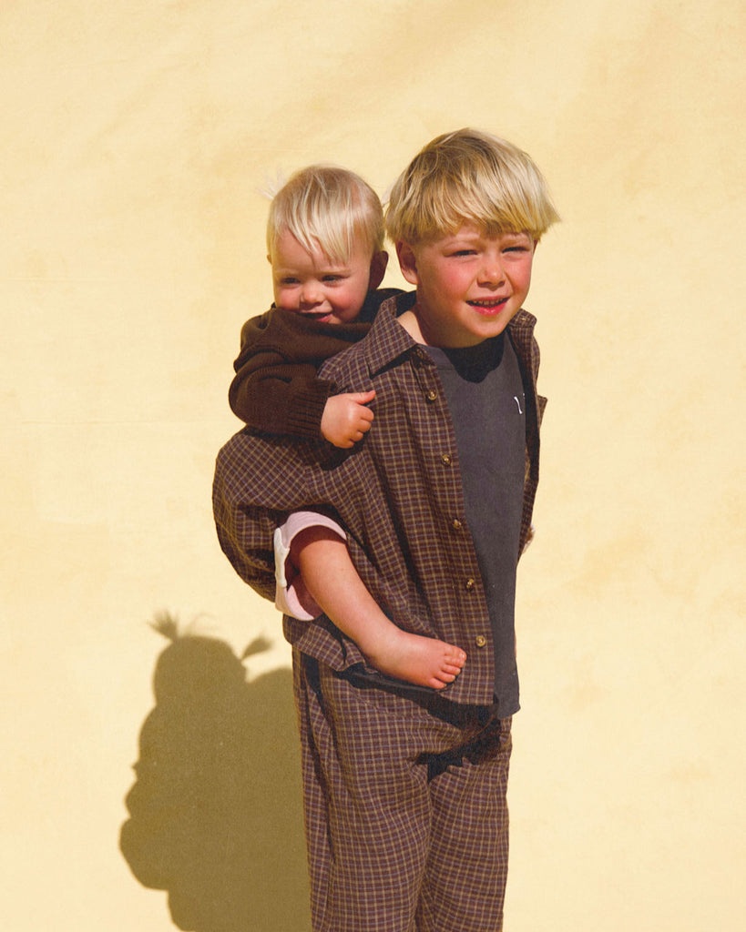 Banks Button-up Shirt - Choc Gingham