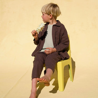 Banks Button-up Shirt - Choc Gingham