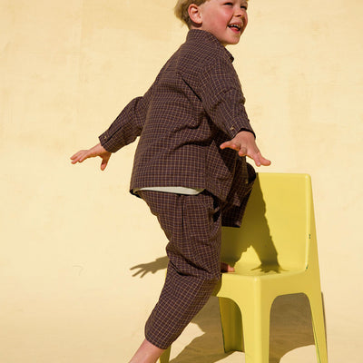 Banks Button-up Shirt - Choc Gingham