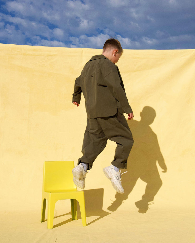 Dusty Drop Crotch Pants - Khaki