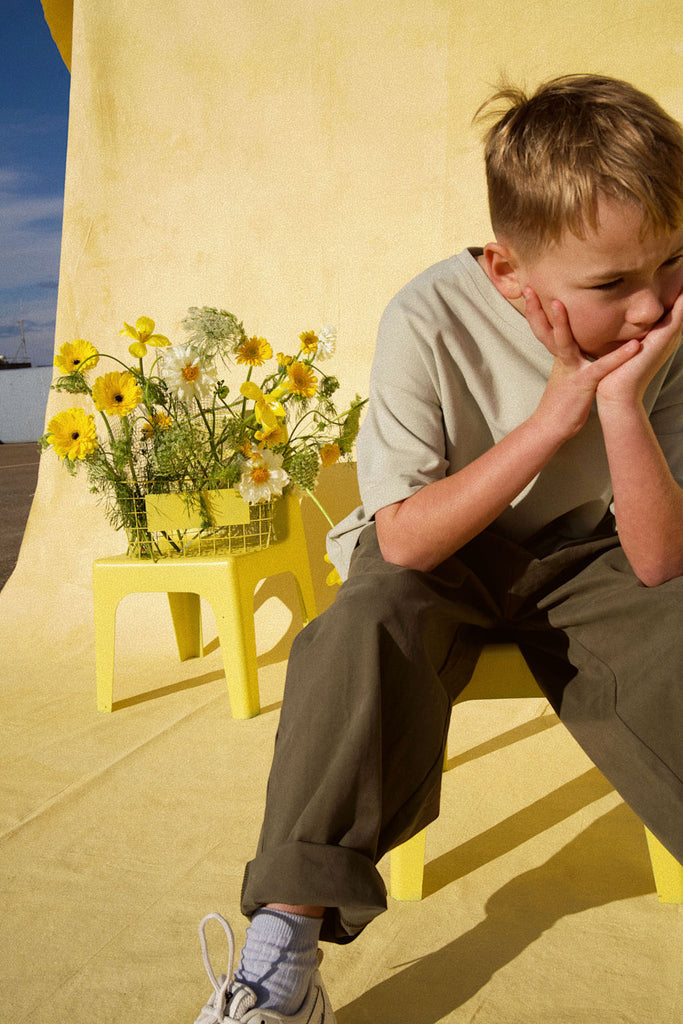 Dusty Drop Crotch Pants - Khaki