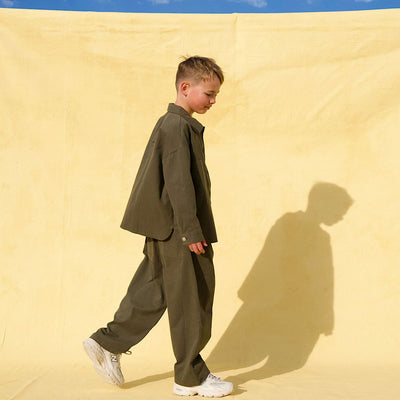 Dusty Drop Crotch Pants - Khaki