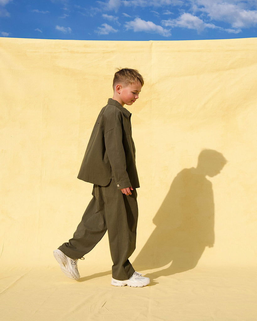 Dusty Drop Crotch Pants - Khaki